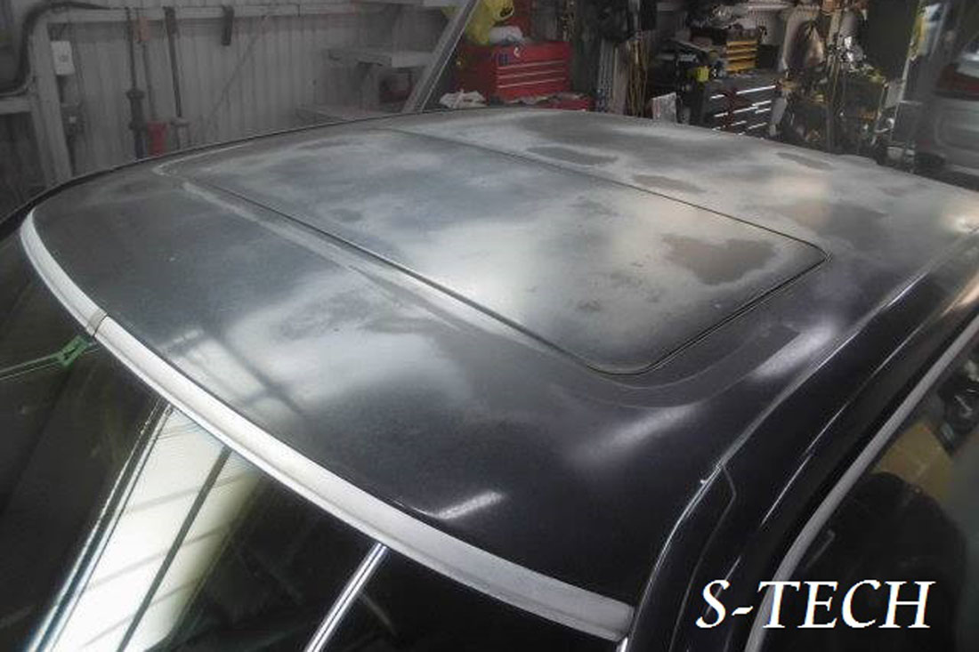 品川区 メルセデスベンツ 560sec W126 Sクラス ルーフ塗装劣化 修理塗装 輸入車修理専門店 S Tech Carservice エステックカーサービス ベンツ Bmw ジャガー ポルシェなどの外車修理 鈑金塗装