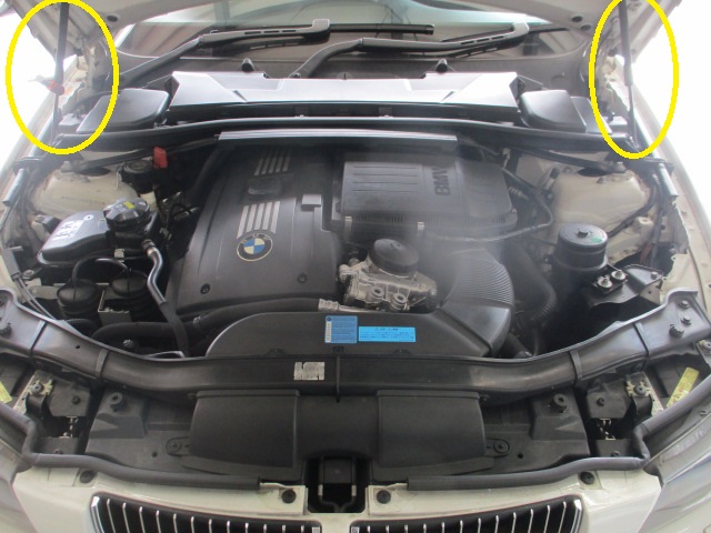 BMW E91 335i ABA-VS35 ボンネット開保持できない修理 ボンネットダンパー交換 作業事例 | 輸入車修理専門店 S-TECH  carservice (エステックカーサービス) ベンツ・BMW・ジャガー・ポルシェなどの外車修理・鈑金塗装