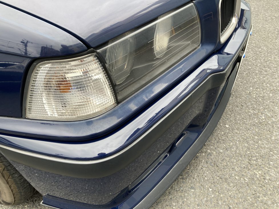 BMW・3シリーズクーペ，E36，バンパークリア剥がれ，フロントバンパー修理塗装