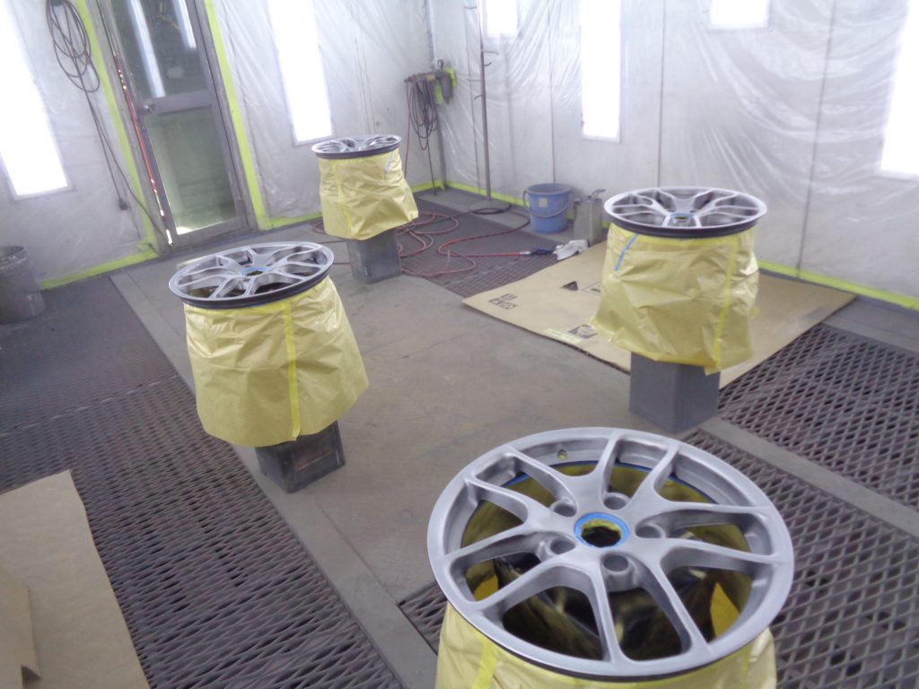 ポルシェ、718ボクスター、アルミホイール、色替え、塗装、マッドブラック