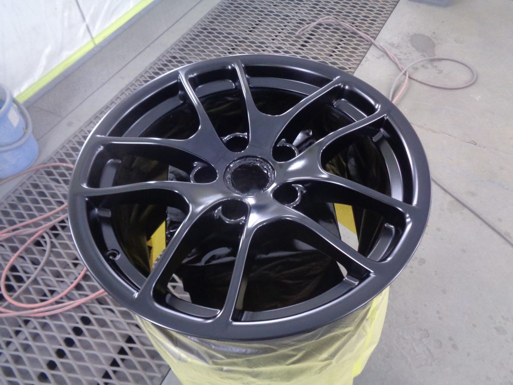 ポルシェ、718ボクスター、アルミホイール、色替え、塗装、マッドブラック