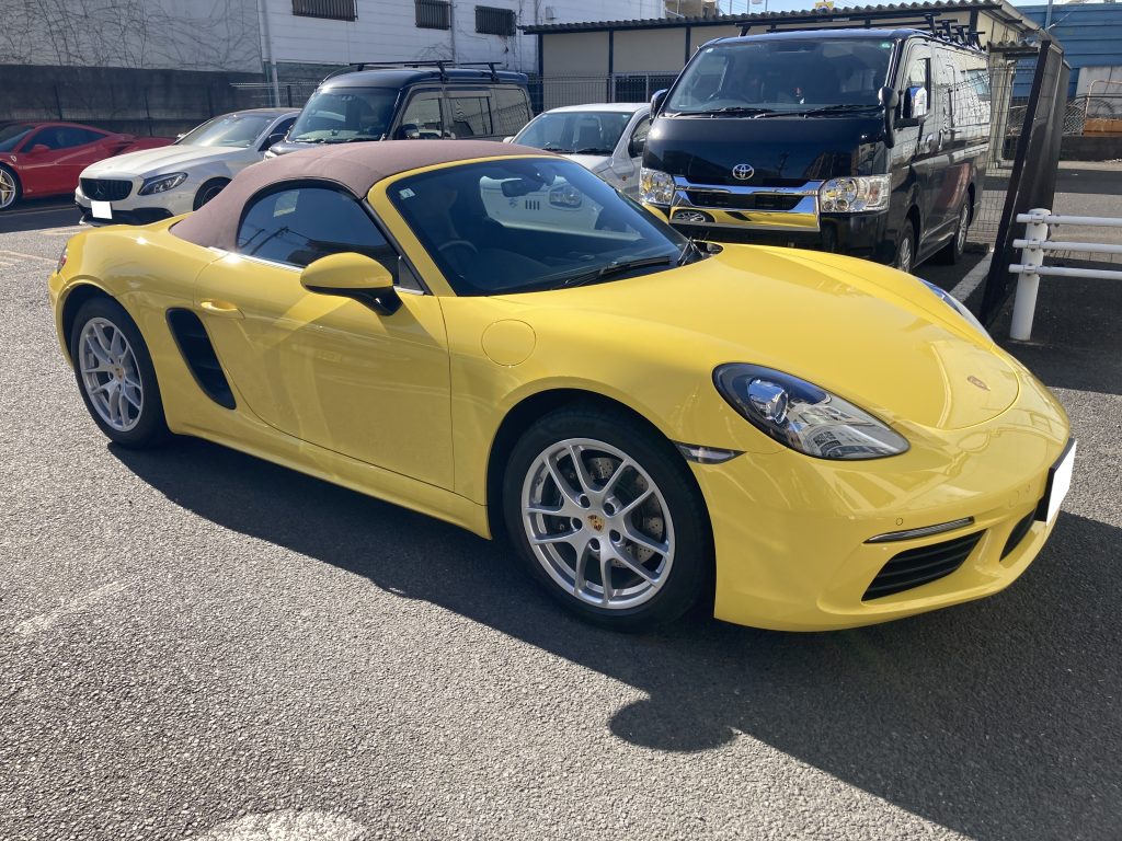 ポルシェ、718ボクスター、アルミホイール、色替え、塗装、マッドブラック