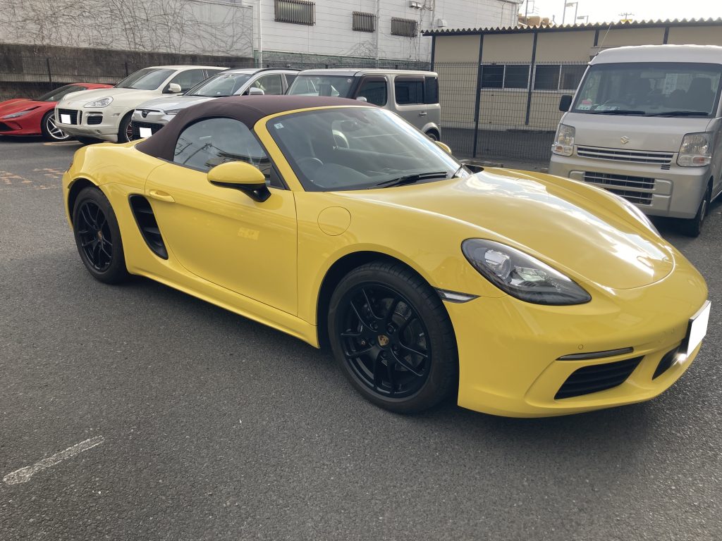 ポルシェ、718ボクスター、アルミホイール、色替え、塗装、マッドブラック