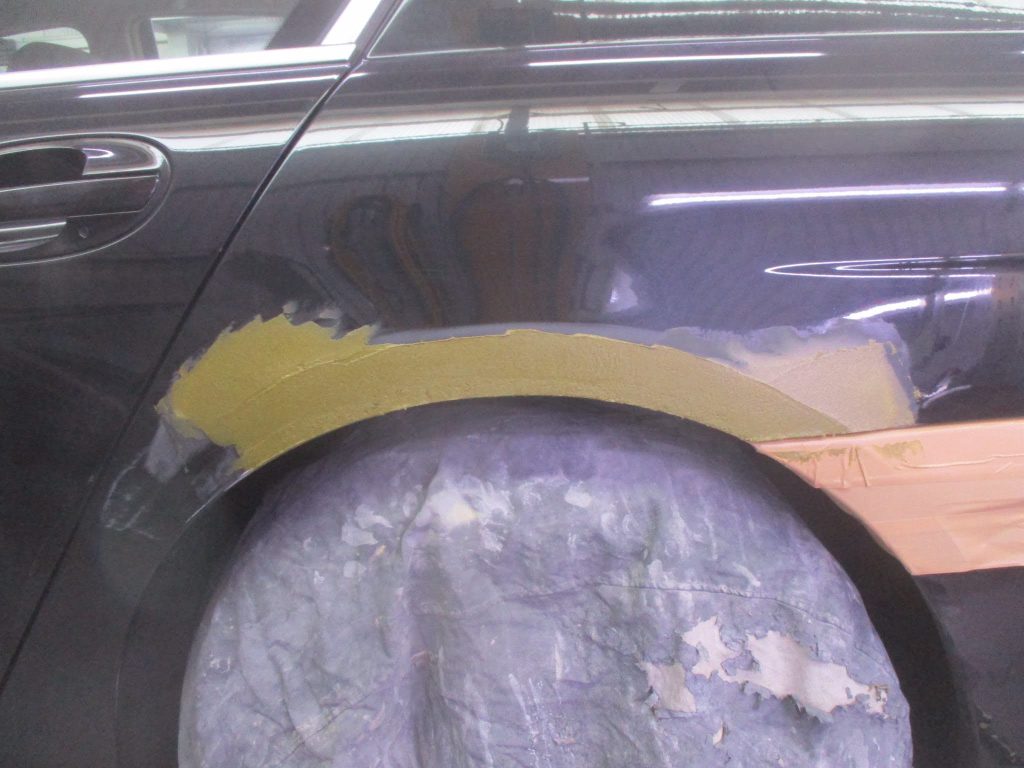 BMW、E65、7シリーズ、リアドア、クォーターパネル、キズ、凹み、修理、塗装、