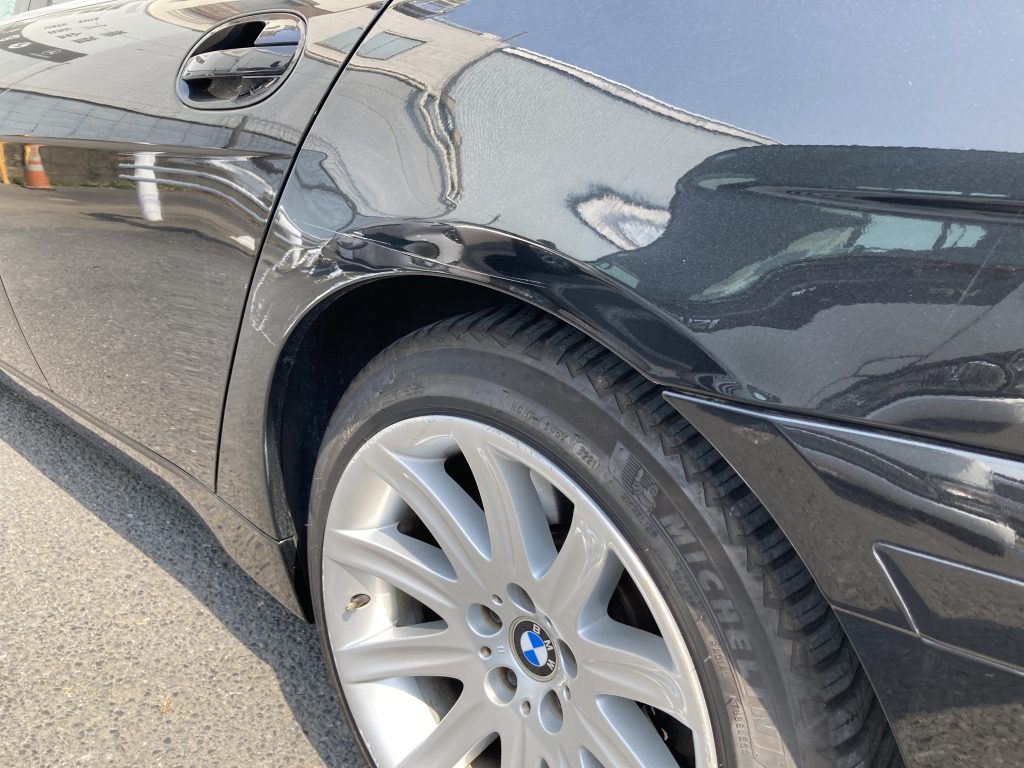 BMW、E65、7シリーズ、リアドア、クォーターパネル、キズ、凹み、修理、塗装、