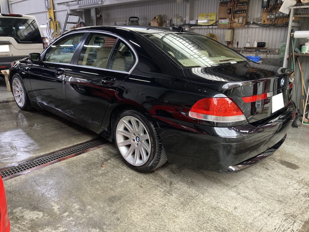 BMW、E65、7シリーズ、リアドア、クォーターパネル、キズ、凹み、修理、塗装、