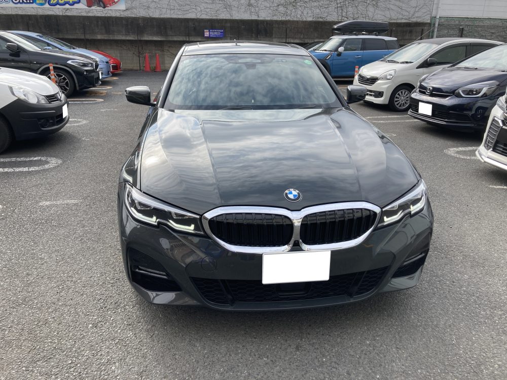 BMW、3シリーズ、G20、フロントバンパー、フロントフェンダー、Mスポーツエアロ、キズ、変形、交換、塗装、取付、