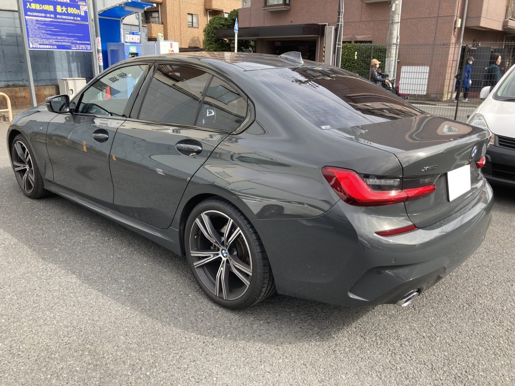 BMW、3シリーズ、G20、フロントバンパー、フロントフェンダー、Mスポーツエアロ、キズ、変形、交換、塗装、取付、