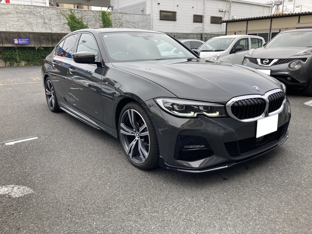 BMW、3シリーズ、G20、フロントバンパー、フロントフェンダー、Mスポーツエアロ、キズ、変形、交換、塗装、取付、