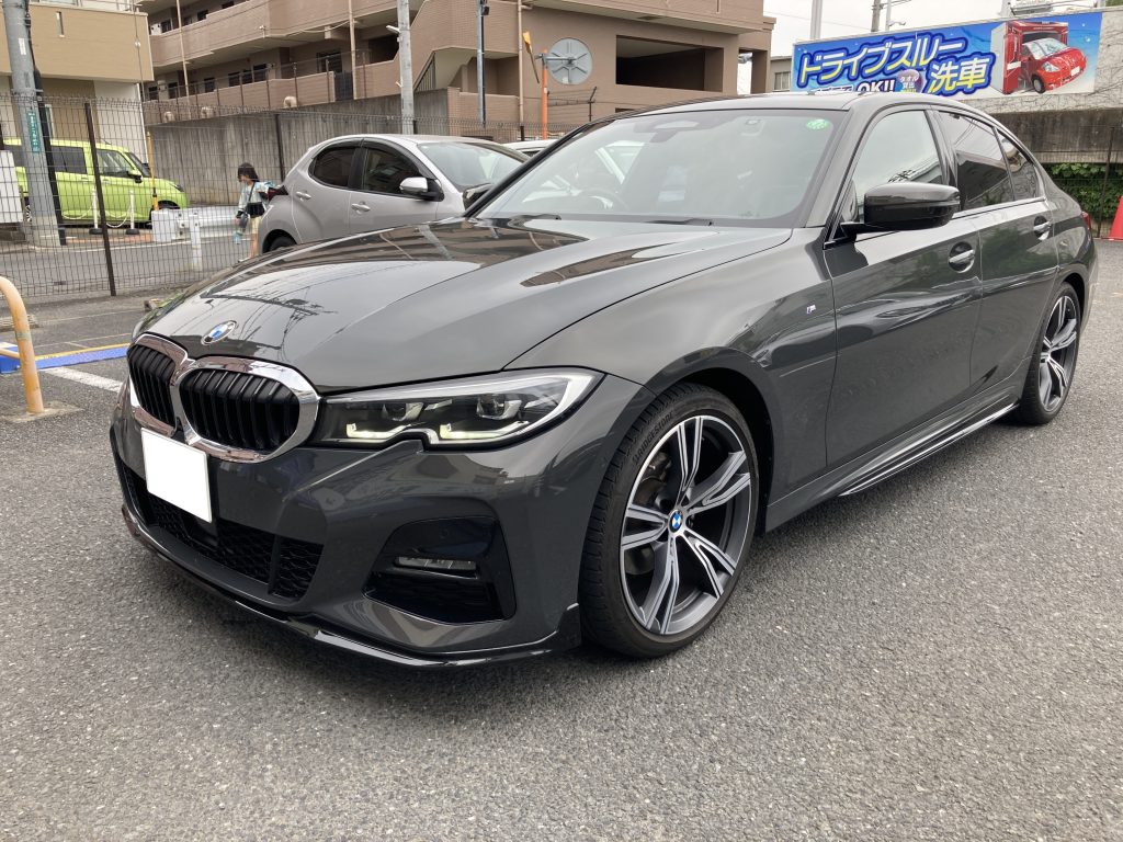 BMW、3シリーズ、G20、フロントバンパー、フロントフェンダー、Mスポーツエアロ、キズ、変形、交換、塗装、取付、