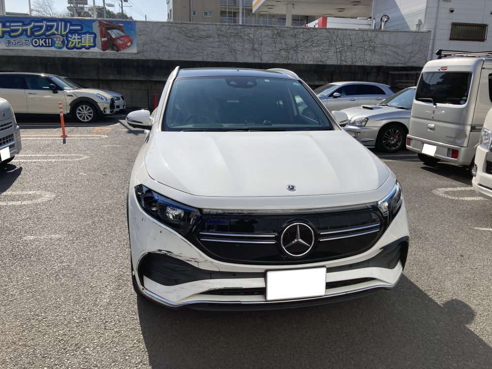 メルセデスベンツ、W243、EQA、フロントバンパー、ヘッドライト、レーダーセンサー、交換、脱着、点検、調整、塗装、