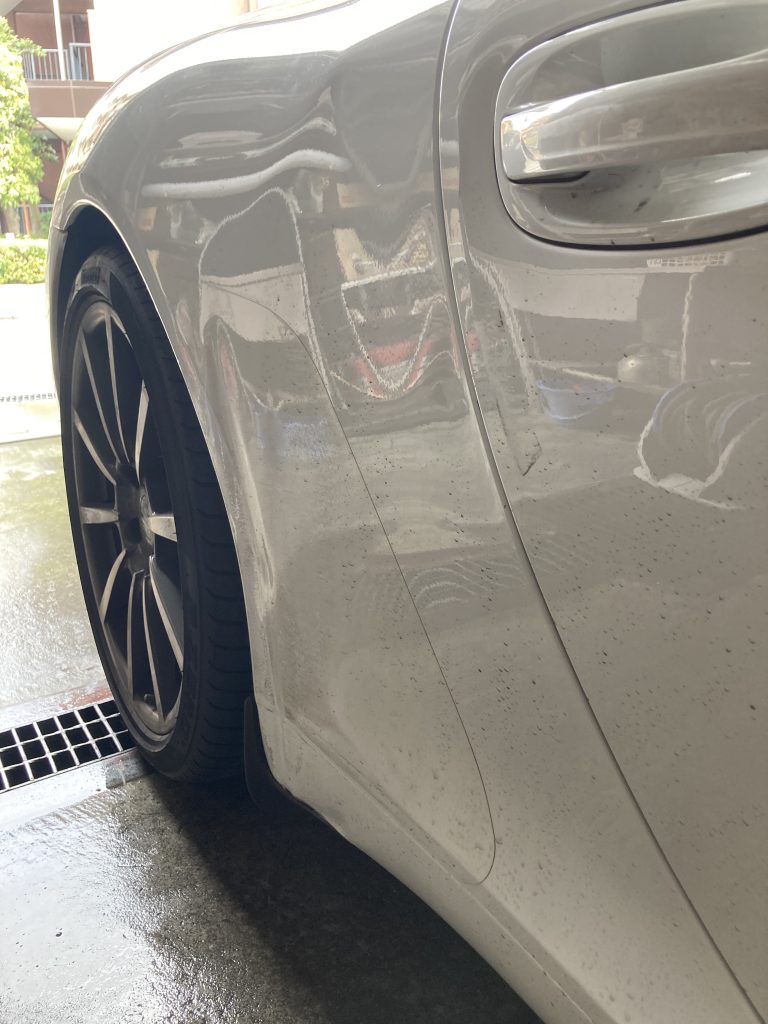 ポルシェ、911、フロントドア、クォーターパネル、ロッカーパネル、キズ、凹み、修理、交換、塗装、耐チップ塗装、