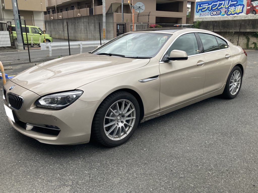 BMW、6シリーズ、F06、フロントバンパー、フロントフェンダー、リアドア、クォーターパネル、リアバンパー、キズ、凹み、変形、修理、交換、塗装