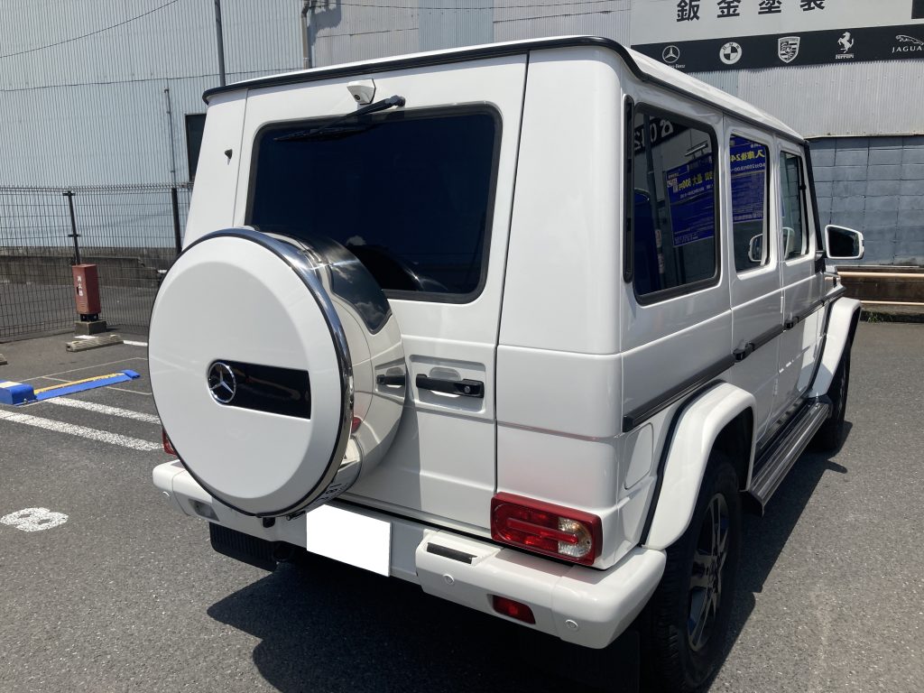 メルセデスベンツ、ゲレンデ、W463、リアゲート、背面タイヤカバー、キズ、変形、交換、塗装、