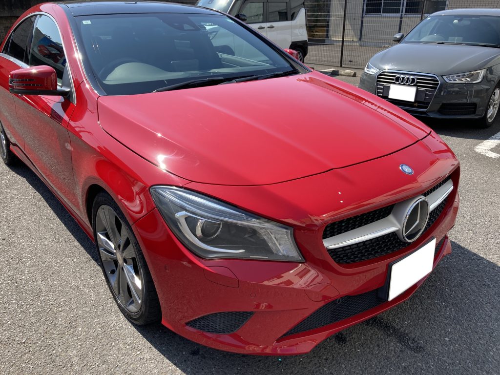 メルセデスベンツ、CLA、W117、ボンネット、トランクパネル、塗装浮き、剥離、凹み、修理、塗装、