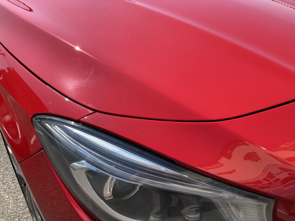 メルセデスベンツ、CLA、W117、ボンネット、トランクパネル、塗装浮き、剥離、凹み、修理、塗装、