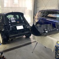 フィアット、アバルト695、クォーターパネル、リアバンパー、アルミホイール、キズ、変形、修理、交換、塗装、