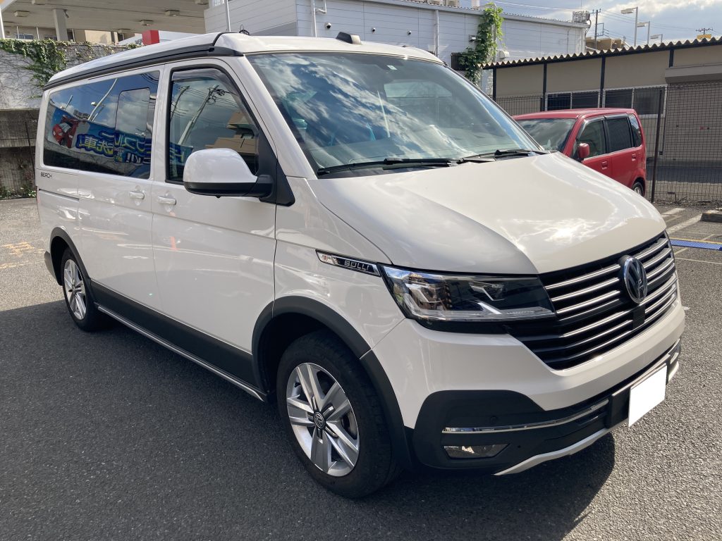 フォルクスワーゲン、T6、フロントバンパー、フロントフェンダー、フロントサポート、ヘッドライト、キズ、凹み、交換、塗装、