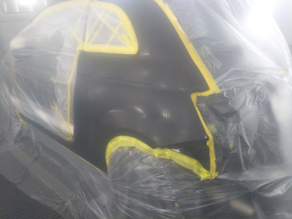 フィアット、アバルト695、クォーターパネル、リアバンパー、アルミホイール、キズ、変形、修理、交換、塗装、