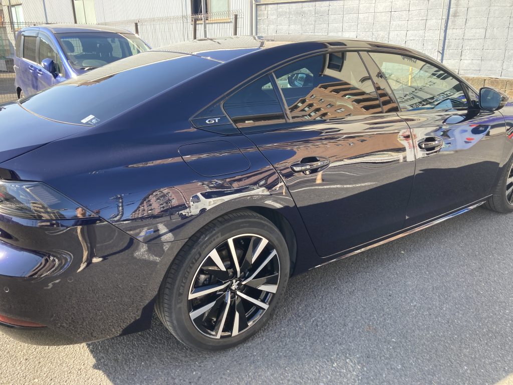 プジョー508、フロントドア、リアドア、クォーターパネル、キズ、凹み、修理、交換、塗装、