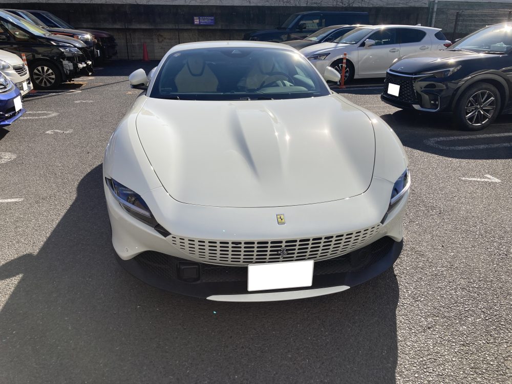 フェラーリ、ローマ、凹み、修理、アルミパネル、塗装、