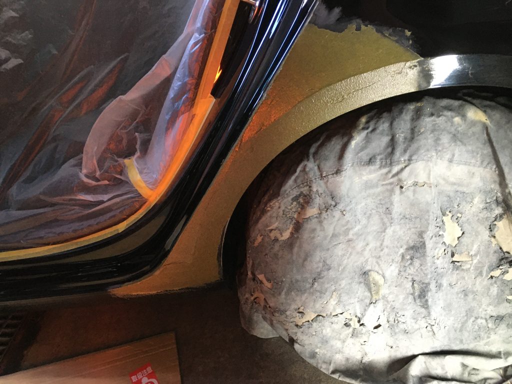 アウディ、A4、リアドア、クォーターパネル、キズ、凹み、修理、交換、塗装、