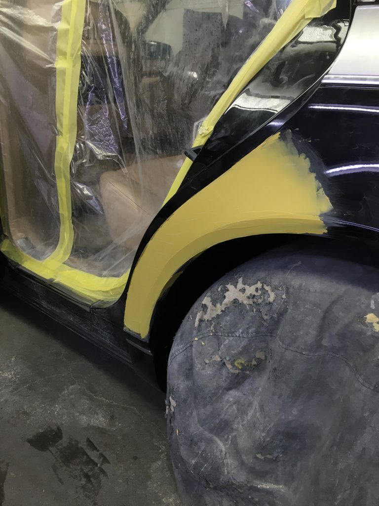 メルセデスベンツ、マイバッハ、Sクラス、リアドア、クォーターパネル、キズ、凹み、修理、塗装、